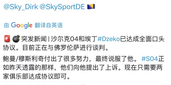 半岛体育APP-沙尔克与哲科达成协议，穆斯里奇鲍曼促成转会|波黑|沙尔克04|佛罗伦萨|穆斯利奇|主帅_新浪体育_新浪新闻